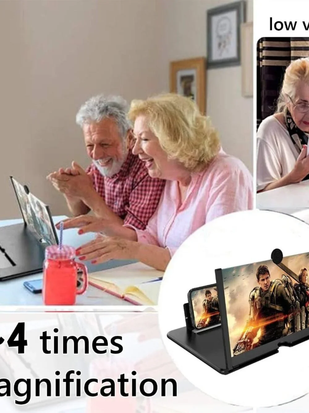 Foldable 3D HD Smartphone Screen Magnifier 14 Inch - Eye-Safe Viewing for Family